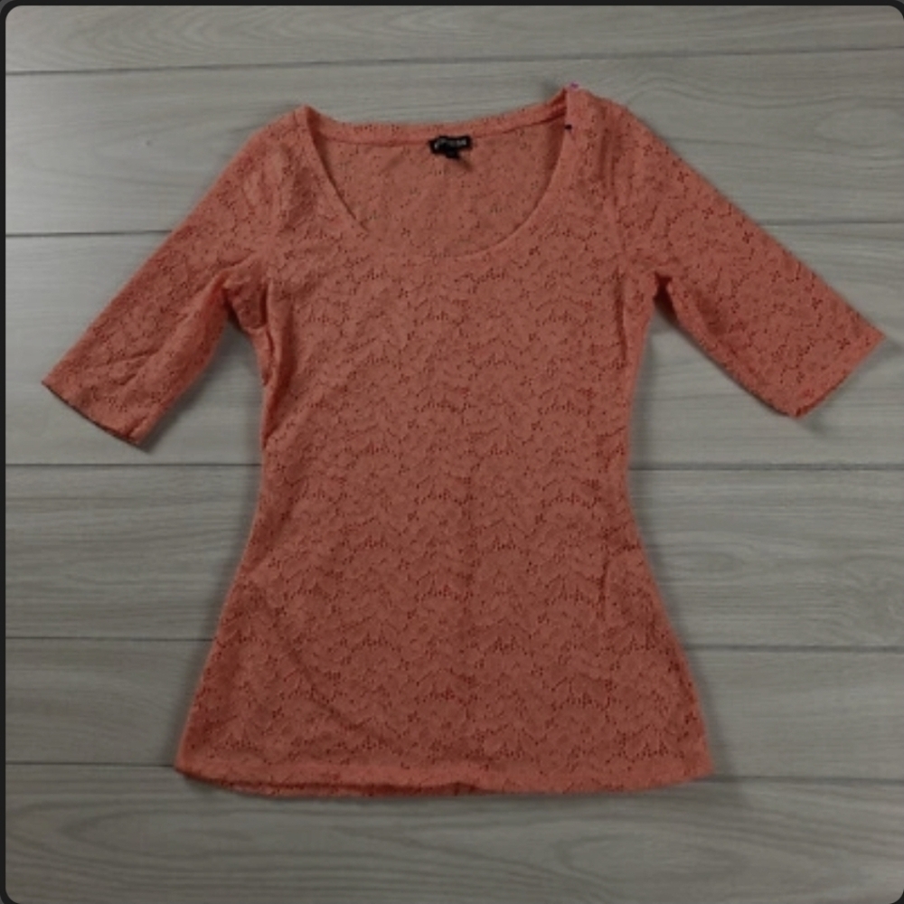 Express orange lace 3/4 sleeve top. NWT Small.